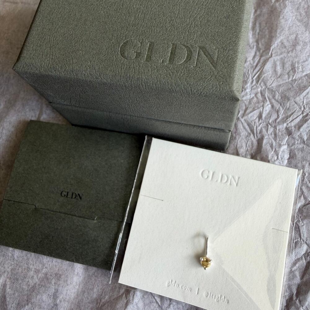 GLDN Aura Birthstone November Yellow Citrine Charm Sterling Silver Pendant
